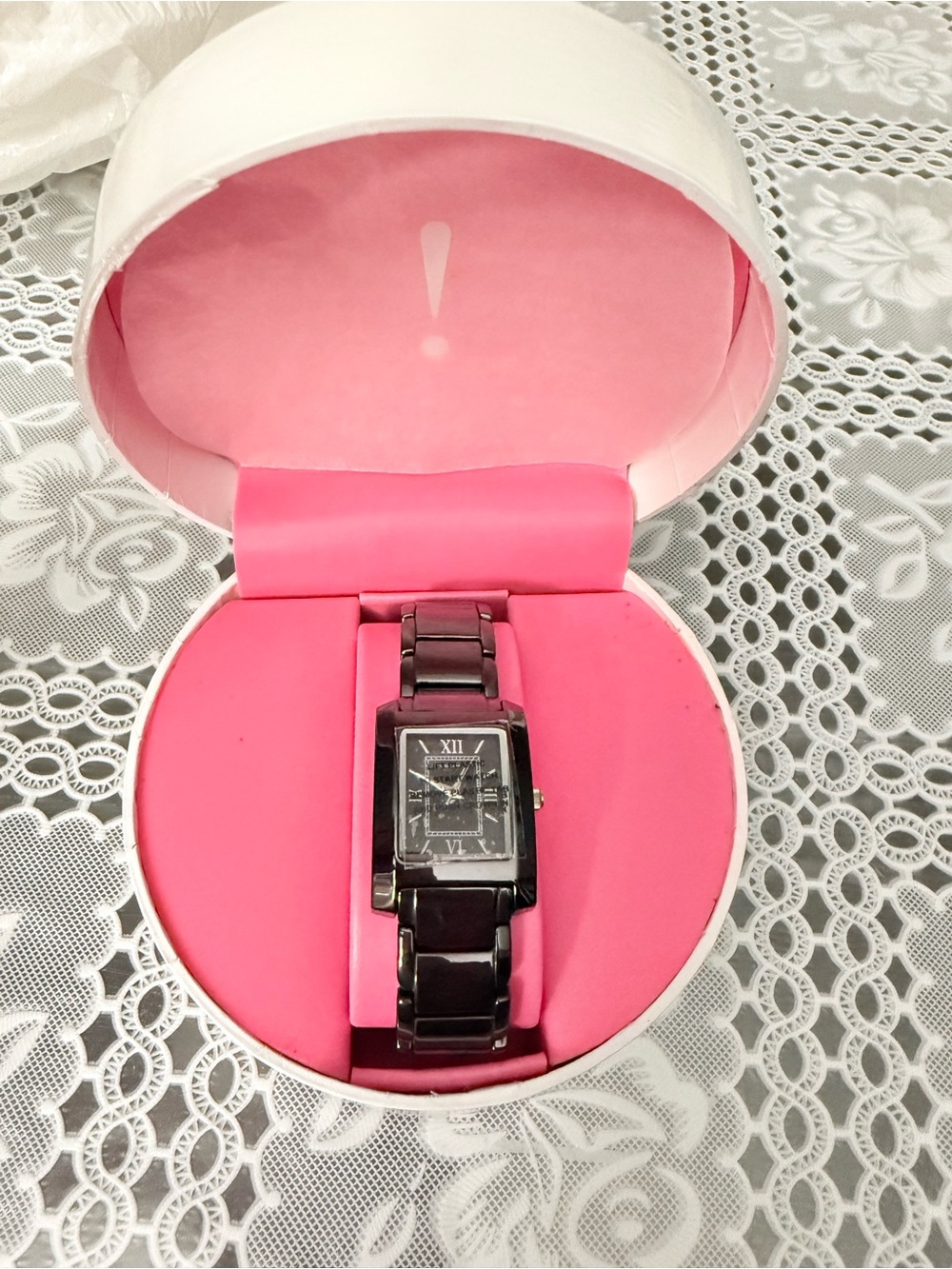 Isaac Mizrahi Black Stainless Steel Link Watch
